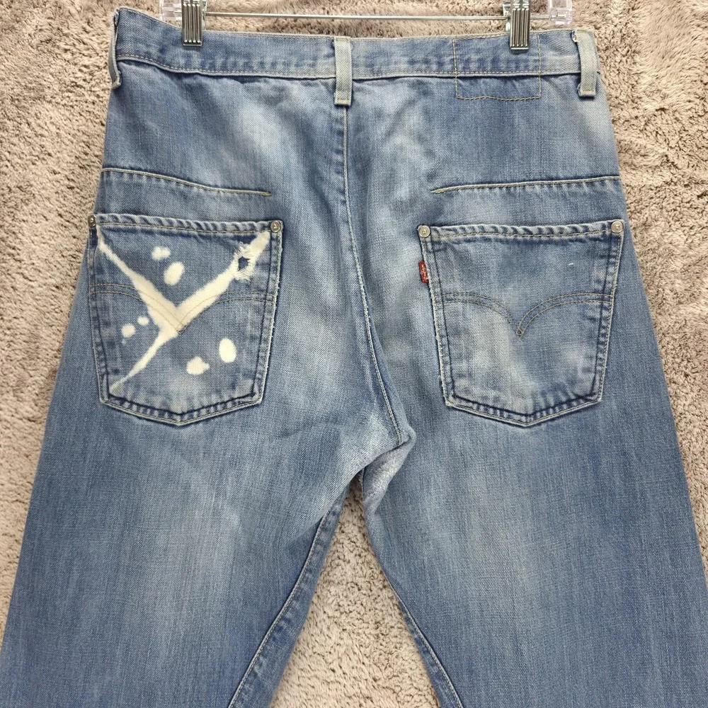 Vintage Levis Engineered Jeans Mens 32x34 Blue Light Wash Twisted Button Fly